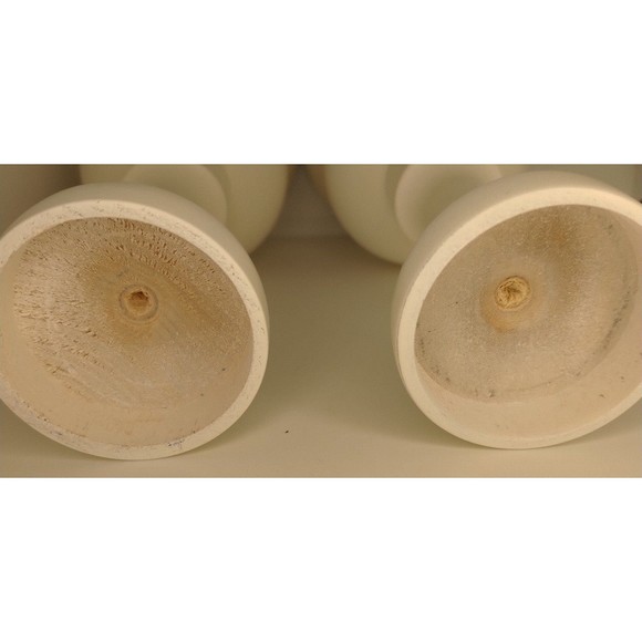 Aarikka Finland Candle Sticks Holders Set of 2 White Wood - Picture 10 of 12